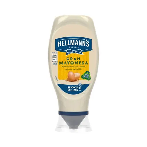 HELLMANN'S Mayonesa formato bocabajo HELLMANN'S bote de 430 ml.