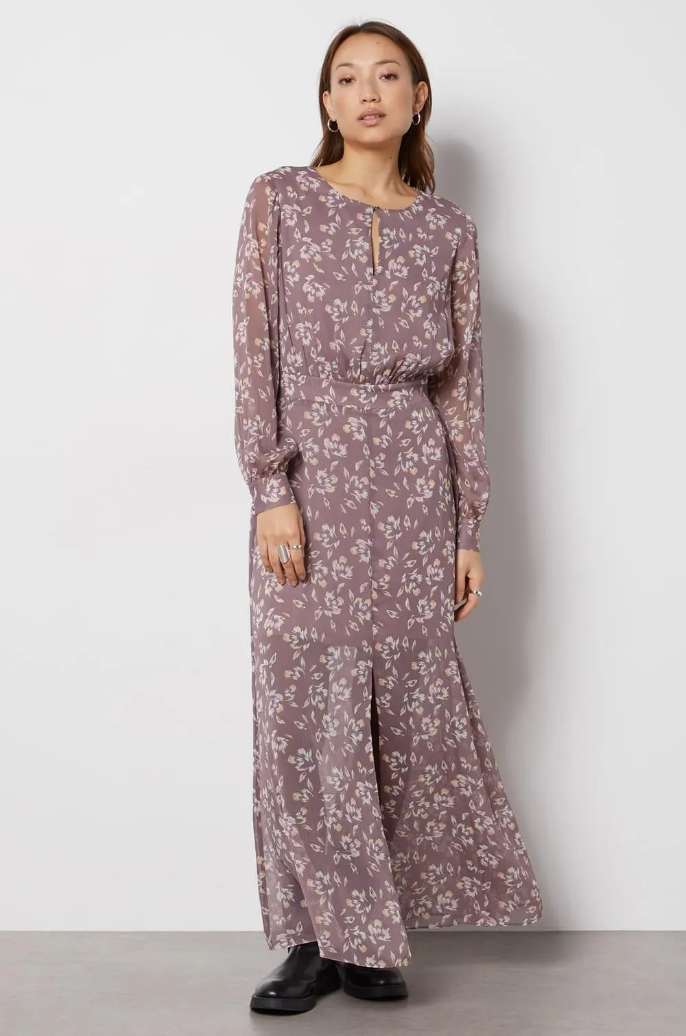 Vestido largo estampado floral