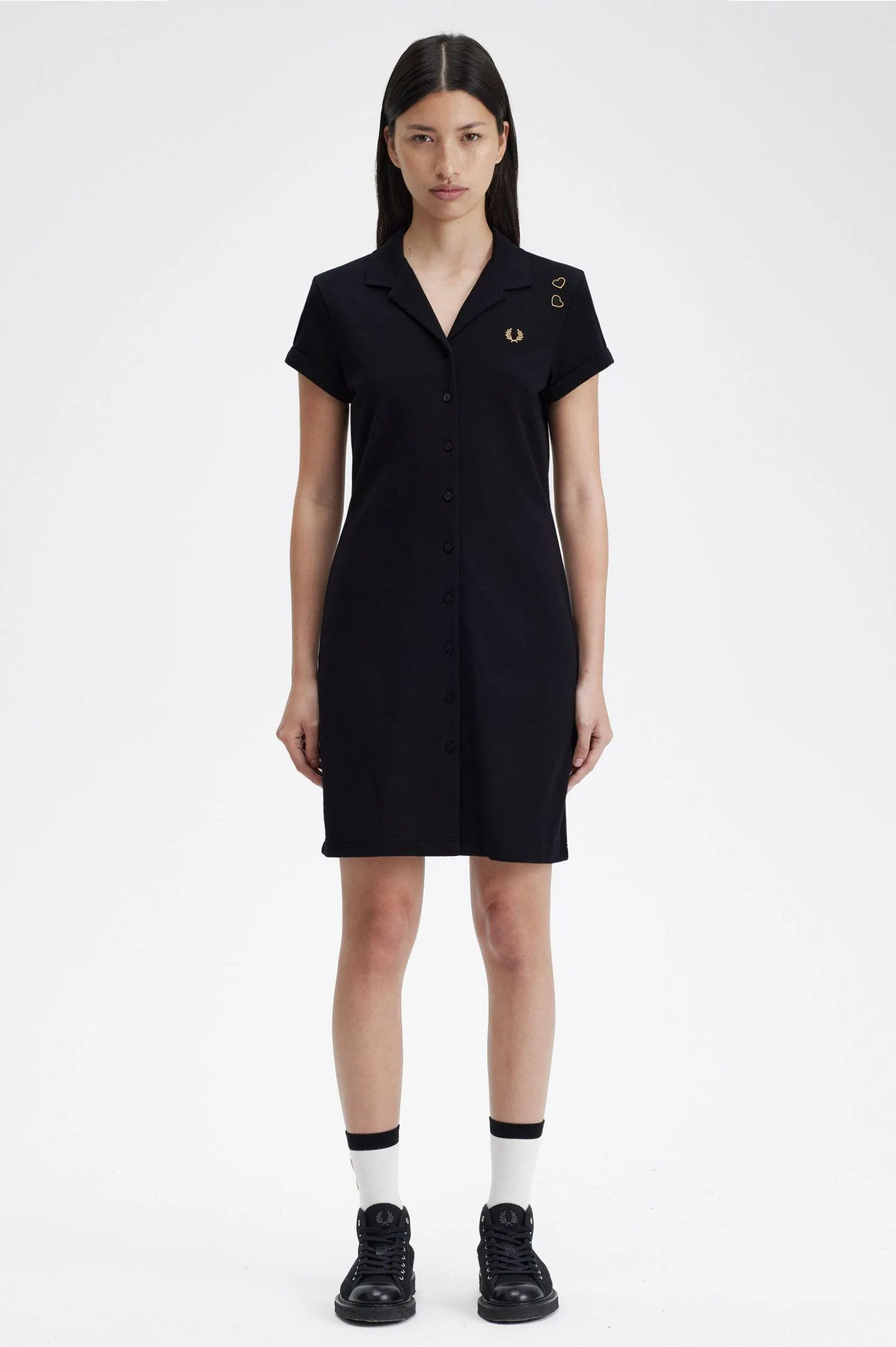 Robe chemise boutonnée en piqué