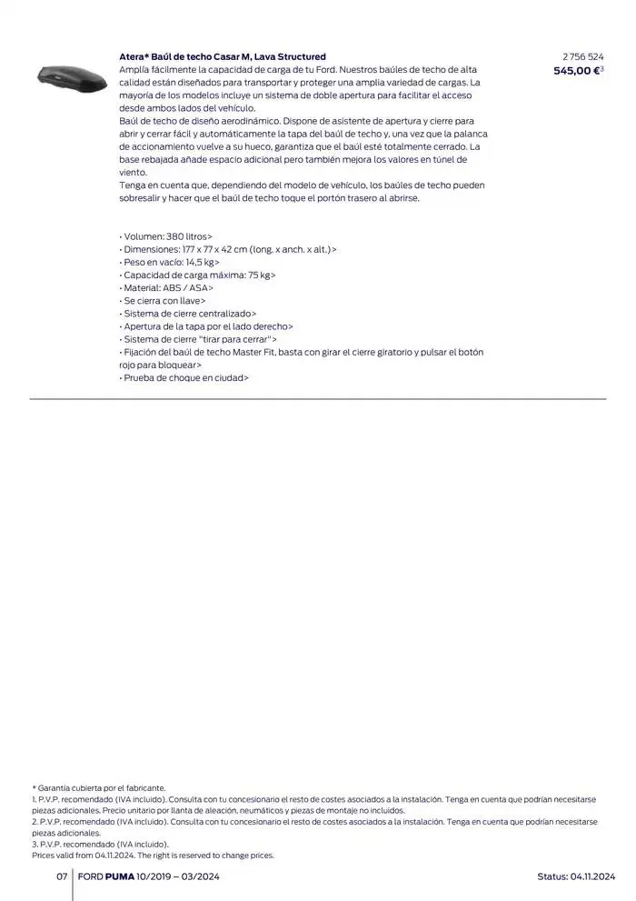 Catálogo de Ford de accesorios Ford Puma 13 de noviembre al 13 de noviembre 2025 - Página 7