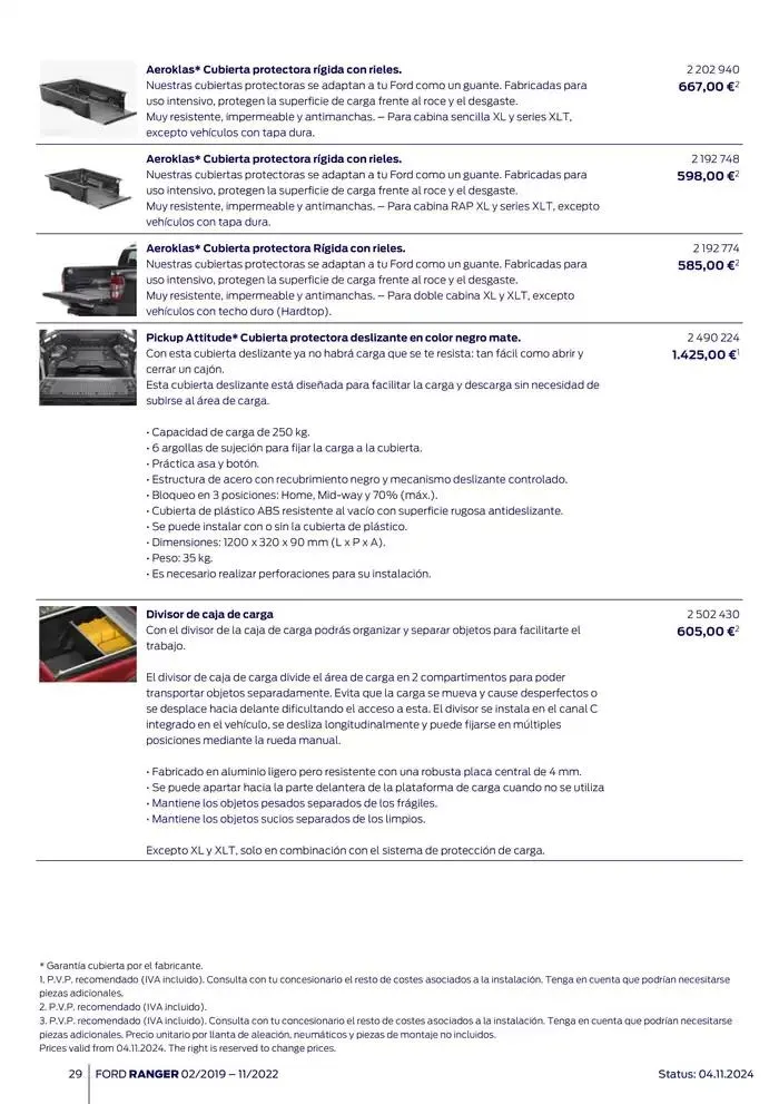 Catálogo de Ford de accesorios Ford Ranger 13 de noviembre al 13 de noviembre 2025 - Página 29
