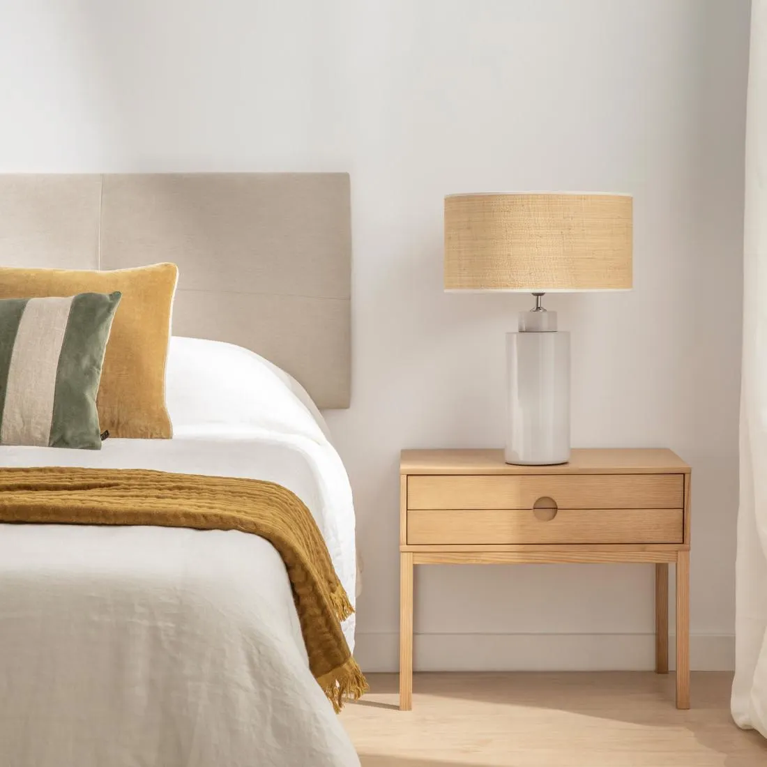 Mesita de noche roble 2 cajones