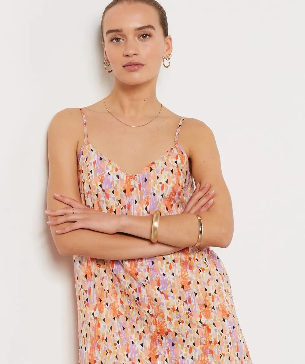 Vestido tirantes estampado tropical