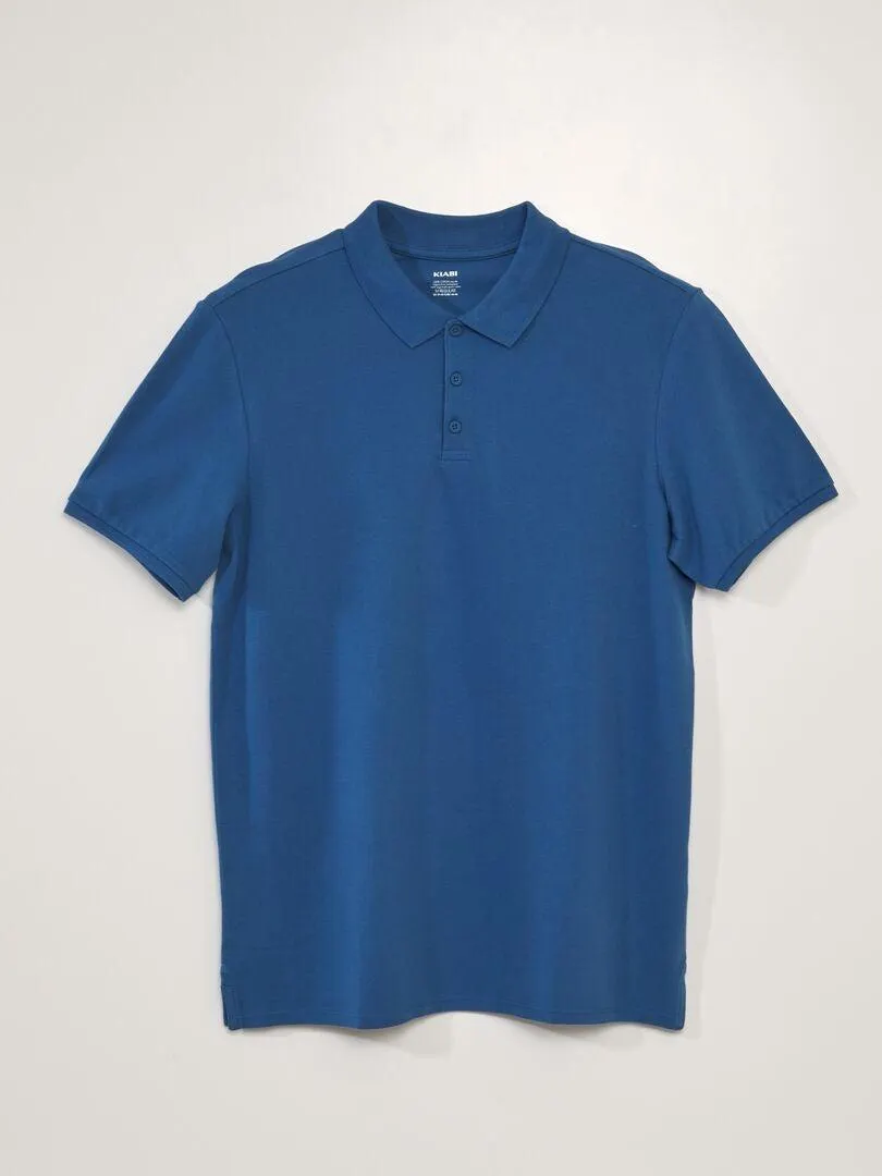 Polo de piqué de algodón - AZUL