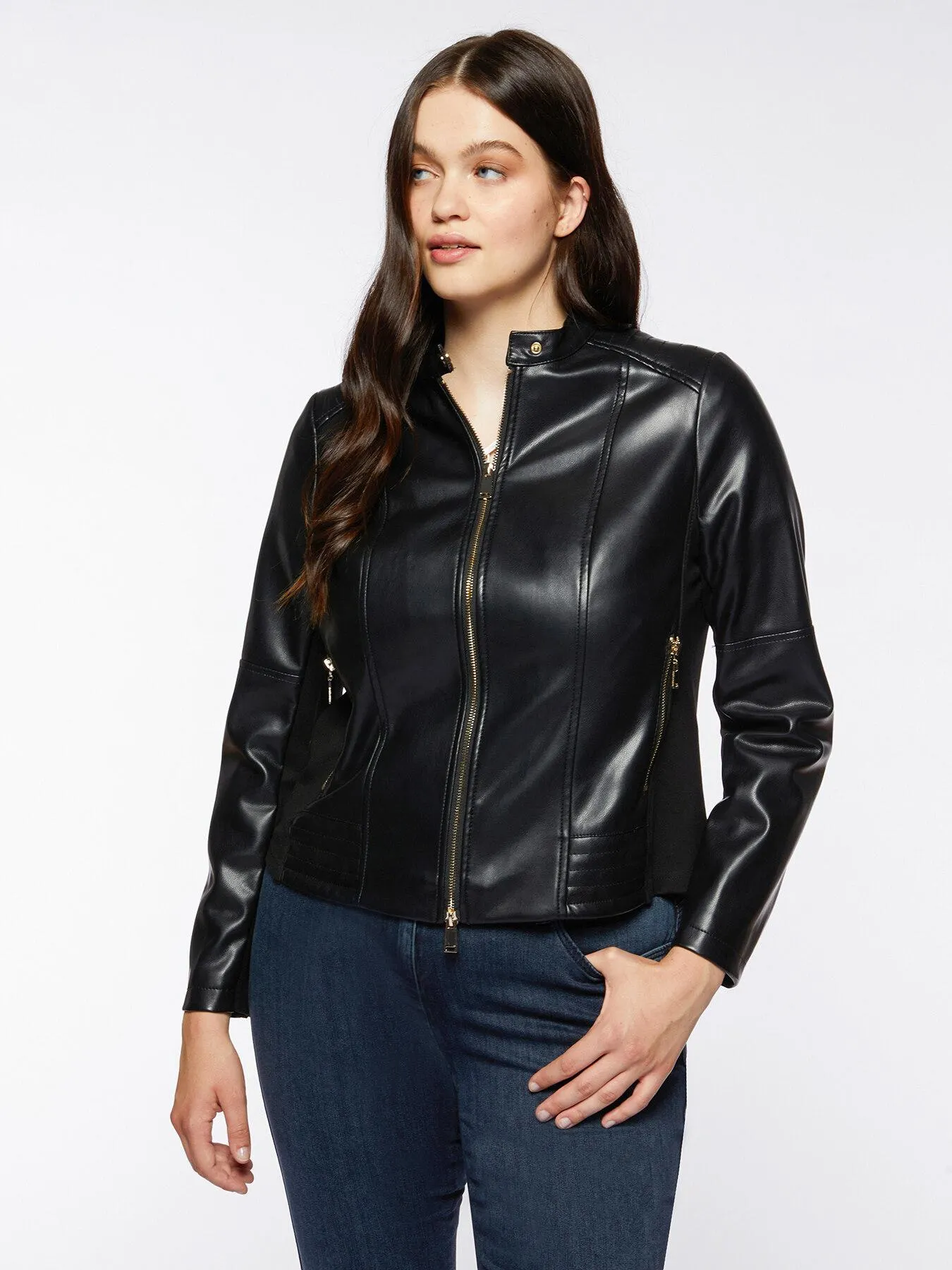 Cazadora de piel sintética