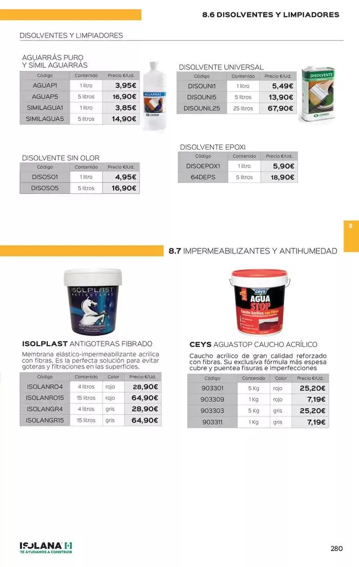 Catálogo de PINTURAS – TARIFA ISOLANA 1 de marzo al 31 de diciembre 2025 - Página 14