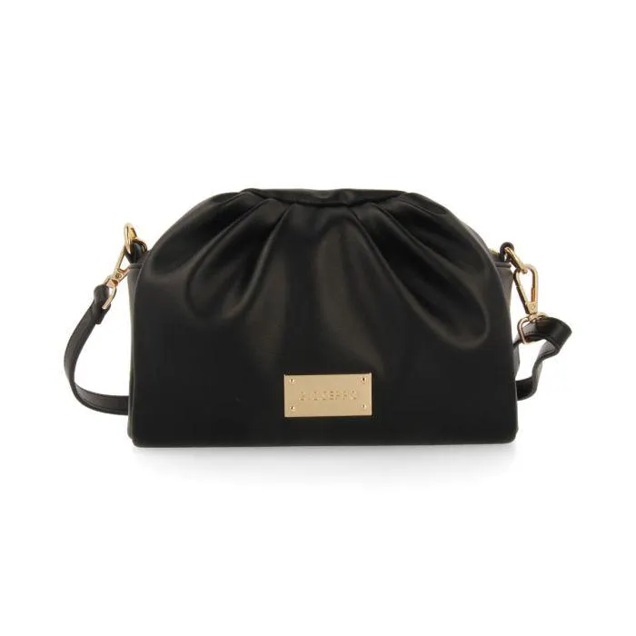 Gravdal frilly black bag with a furry handle