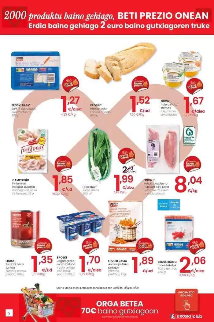 Catálogo de 2000 produktu baino gehiago, BETI PREZIO ONEAN HIPERMERKATUAK EROSKI 13 de febrero al 25 de febrero 2025 - Página 2