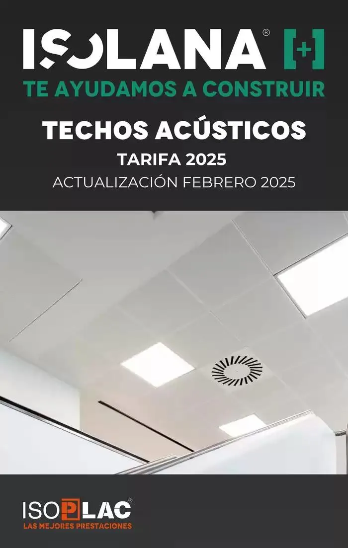 TECHOS ACÚSTICOS – TARIFA ISOLANA - 1