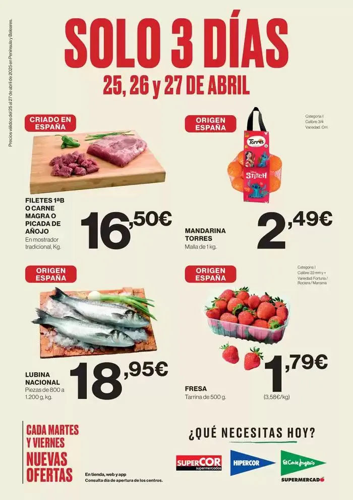 Catálogo de Precios válidos del 25 al 27 de abril de 2025 en Península y Baleares 25 de abril al 27 de abril 2025 - Página 1