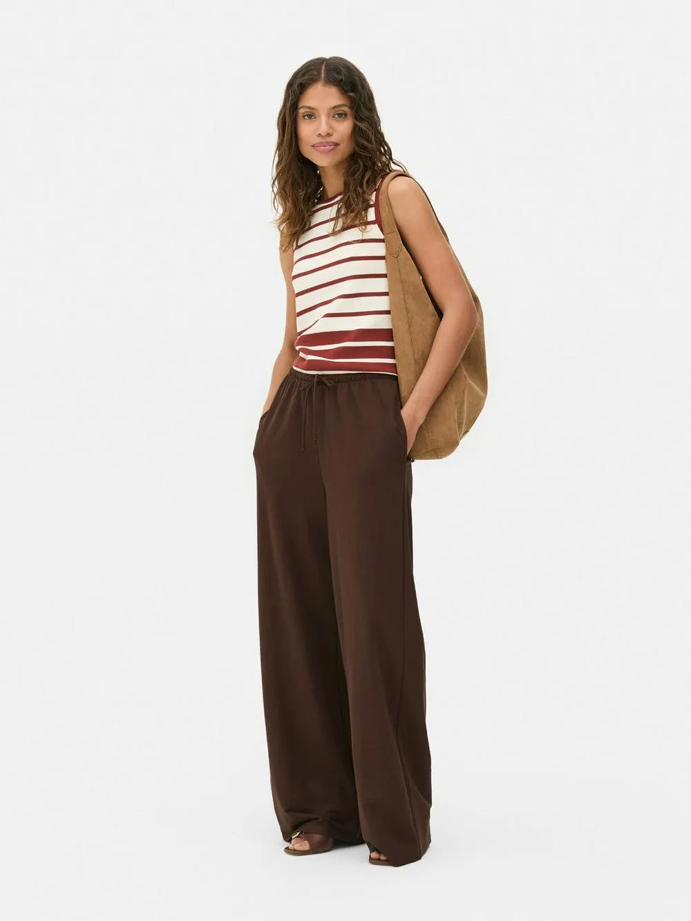 Leggings de pernera ancha con cordón de ajuste