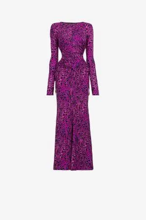 Vestido maxi con abertura y estampado Murena