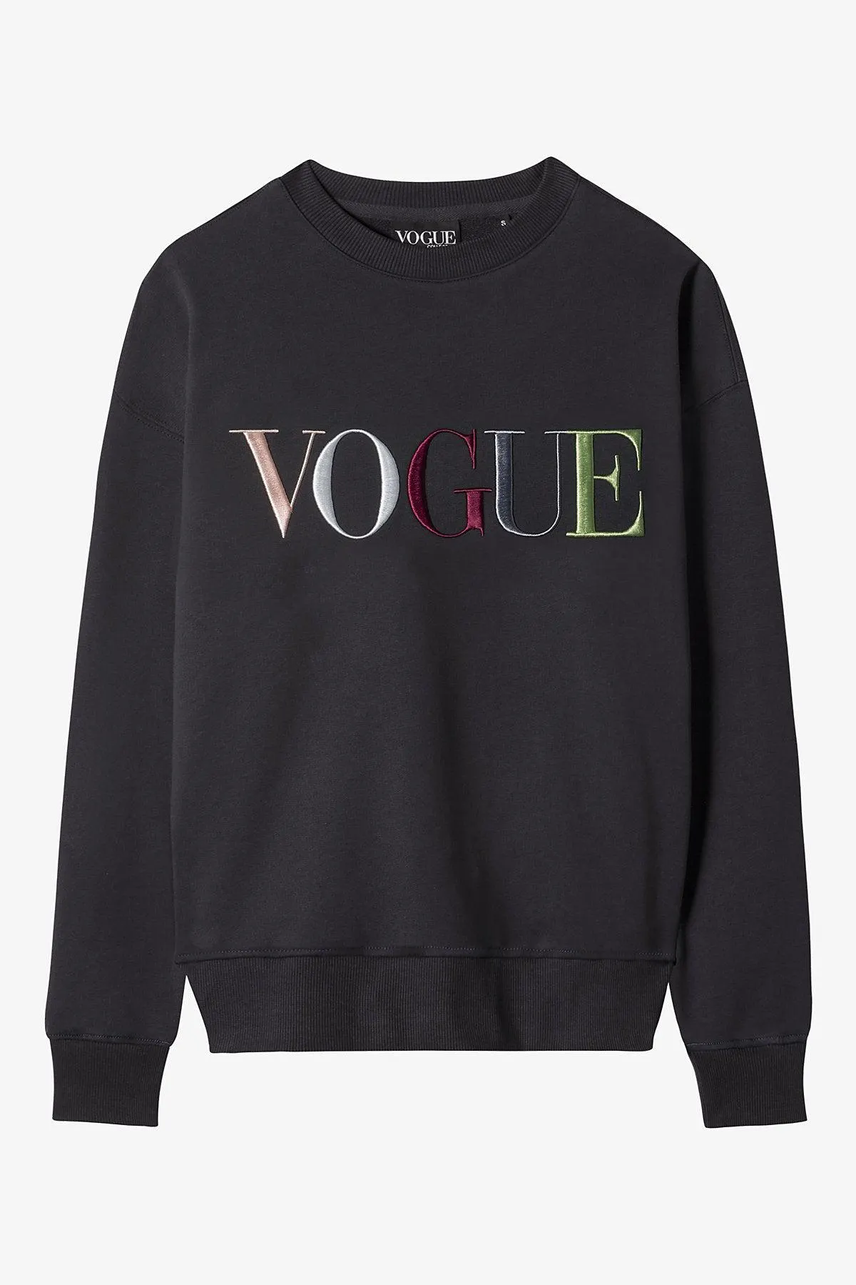 Sudadera VOGUE gris oscuro con logotipo rainbow bordado