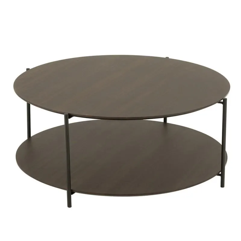 Round center table mdf and brown metal Ø93cm