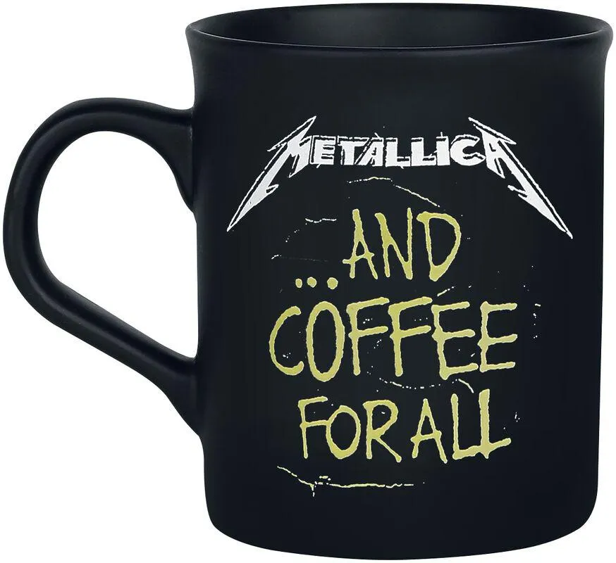 "... And Coffee For All" Taza negro mate de Metallica