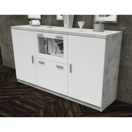 Aparador en gris y blanco