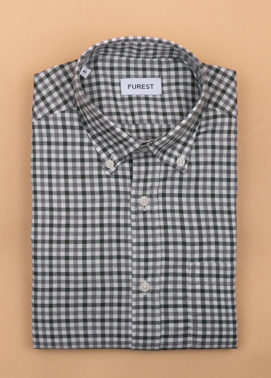 Camisa sport FUREST COLECCIÓN cuadros verde y gris