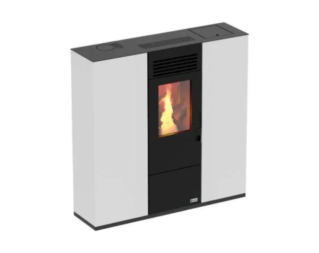 Estufa de pellet de pasillo 10kW blanco Stove Canadian