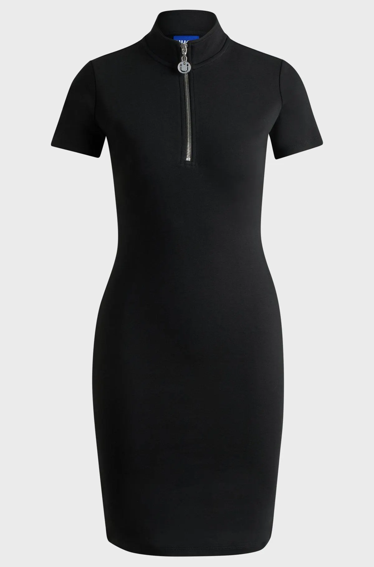 Vestido de algodón elástico con logo en el cursor de la cremallera