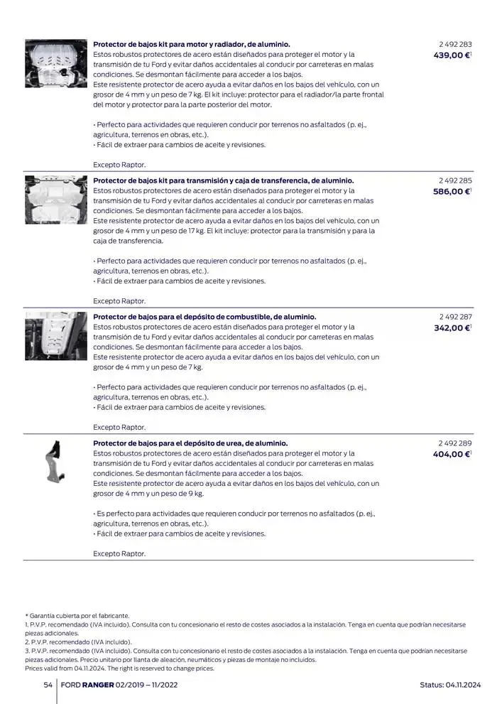 Catálogo de Ford de accesorios Ford Ranger 13 de noviembre al 13 de noviembre 2025 - Página 54