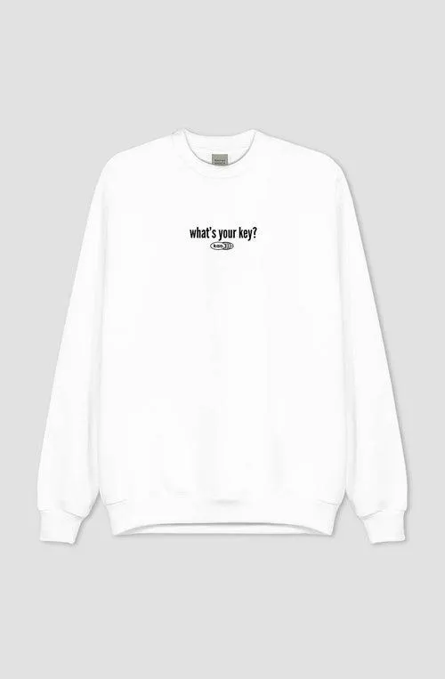 Organic Cotton What's Your Key White Sweatshirt
