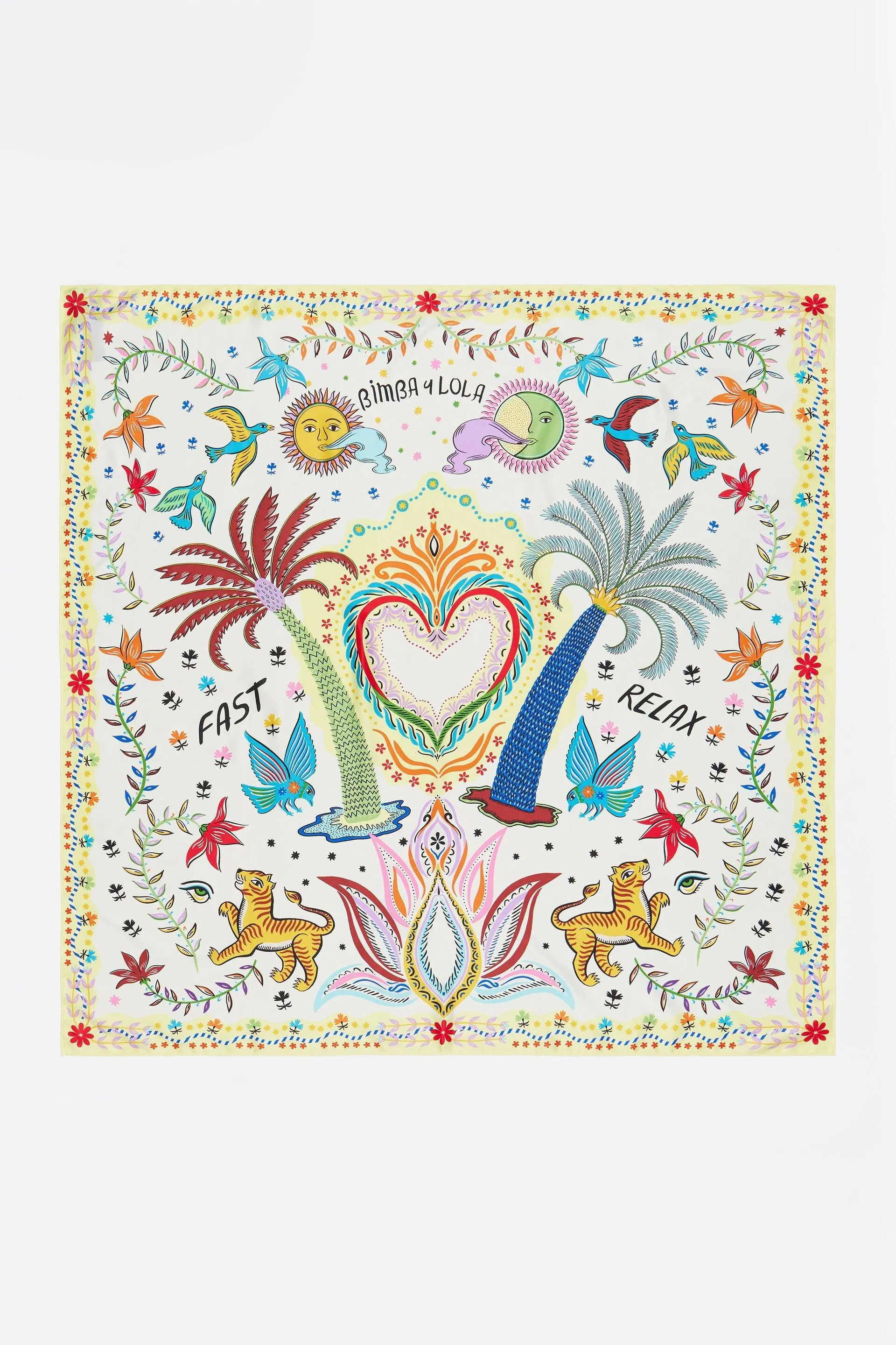 Pañuelo palmeras indias blanco