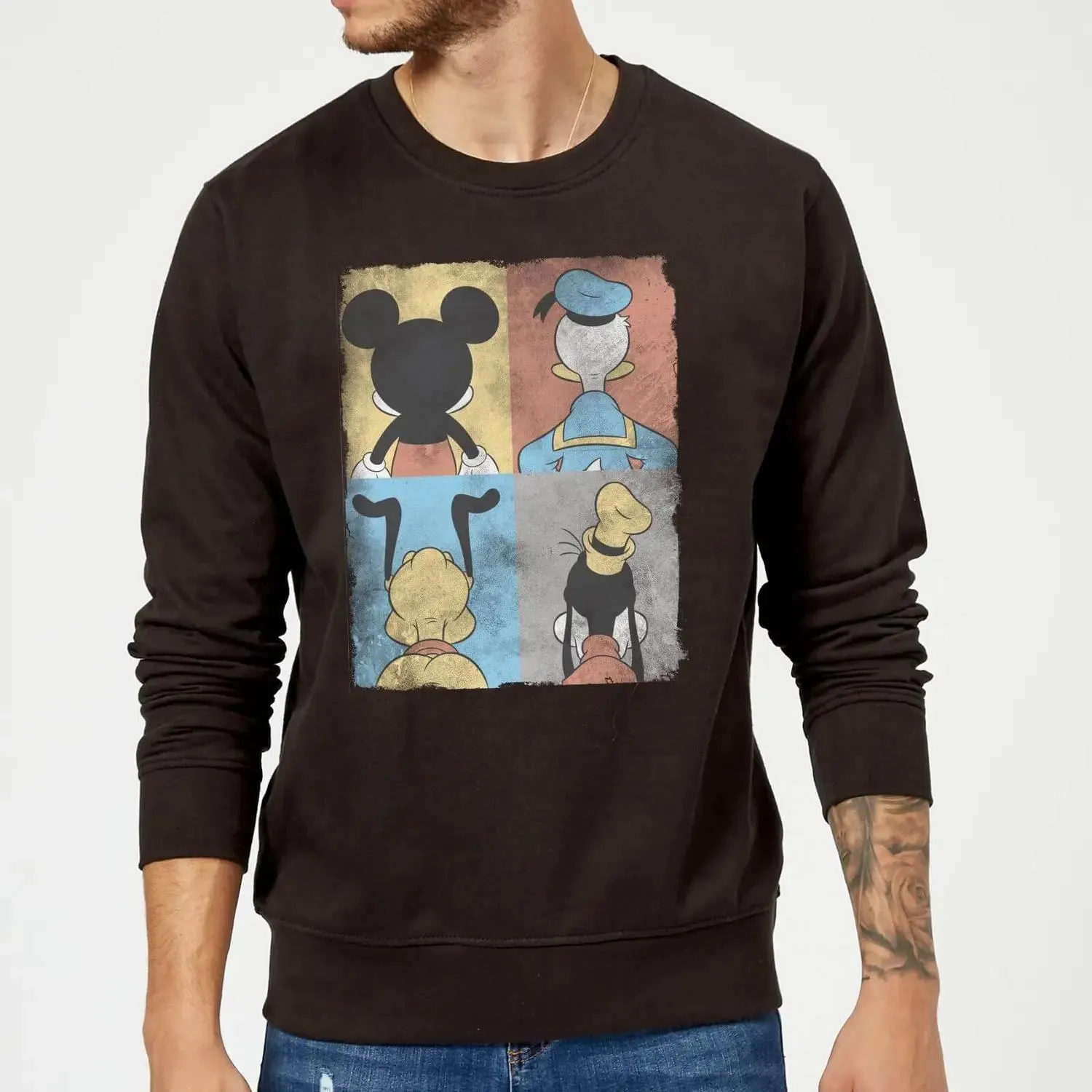 Sudadera Disney Mickey Mouse, Donald, Pluto y Goofy - Hombre - Negro
