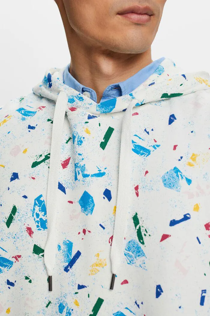 Sudadera estampada de algodón ecológico con capucha