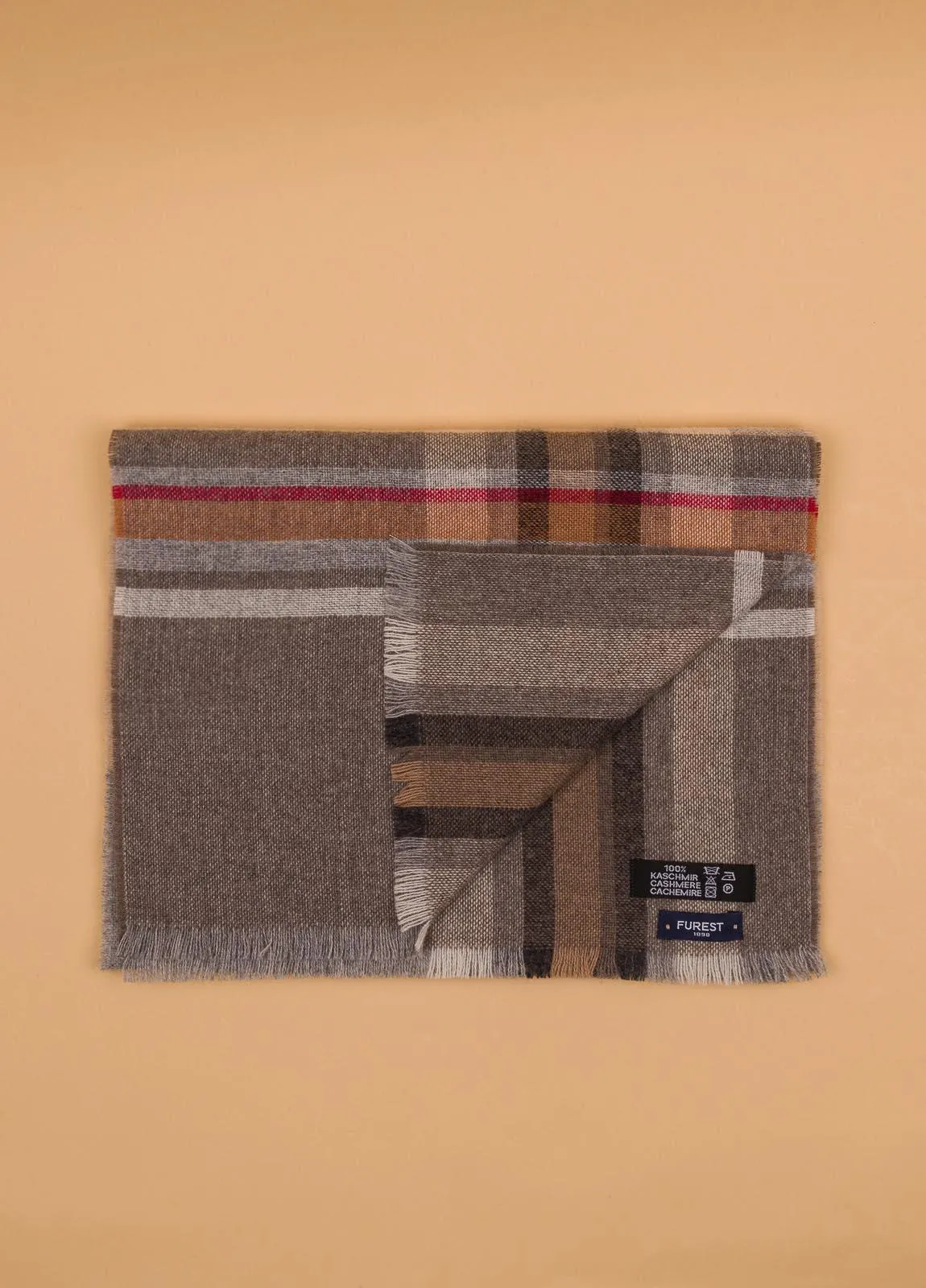 Bufanda FUREST COLECCIÓN cahmere cuadros tostado