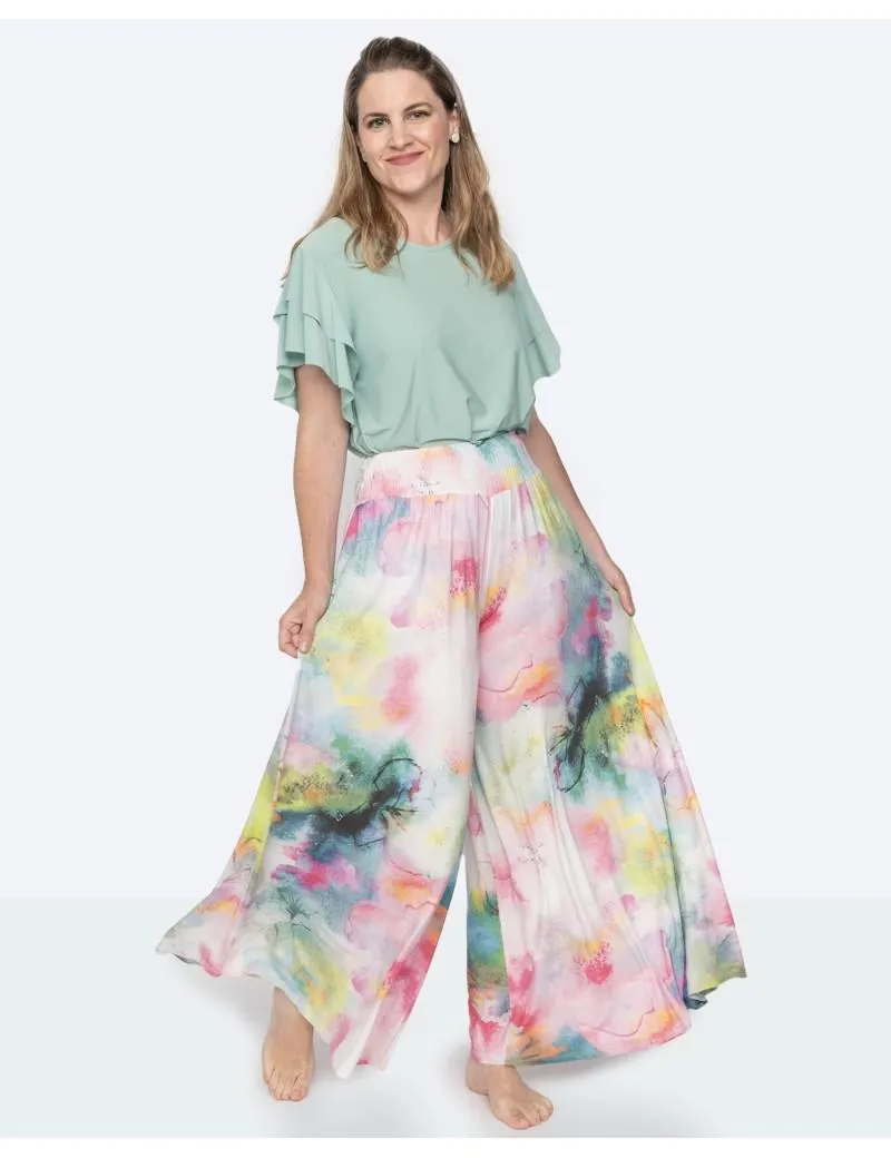 Pantalón Palazzo Viscosa Flor Grande