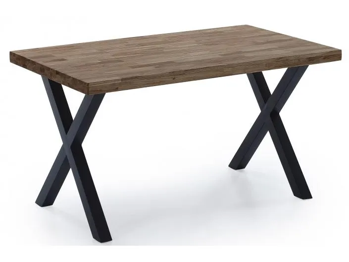 Mesa comedor fija color roble american - negro
