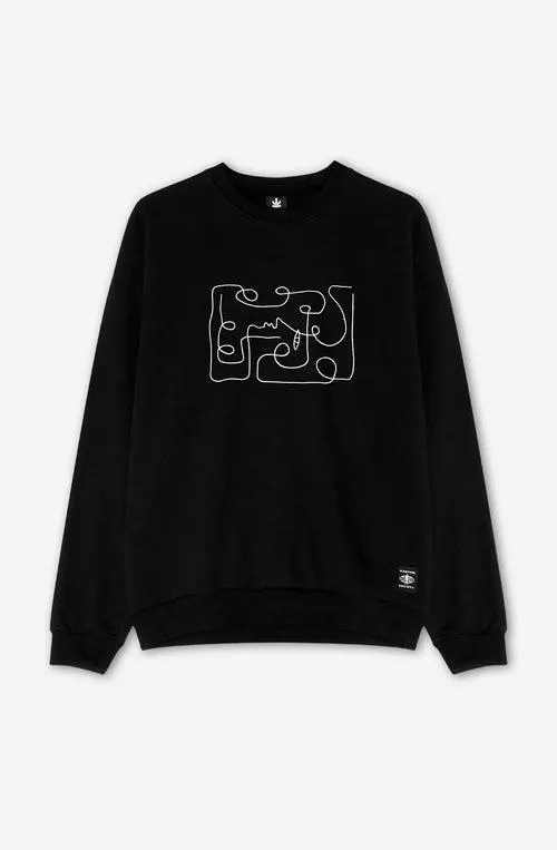 Abstract Face Black Sweatshirt