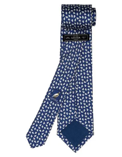 Corbata hojas Azul/blanco