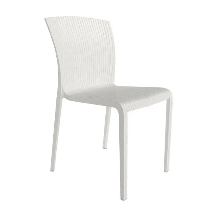 Silla de Exterior Apilable color Blanco LAGOS