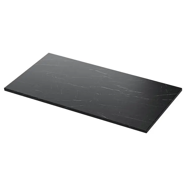 Encimera, negro efecto mármol/tablero laminado,