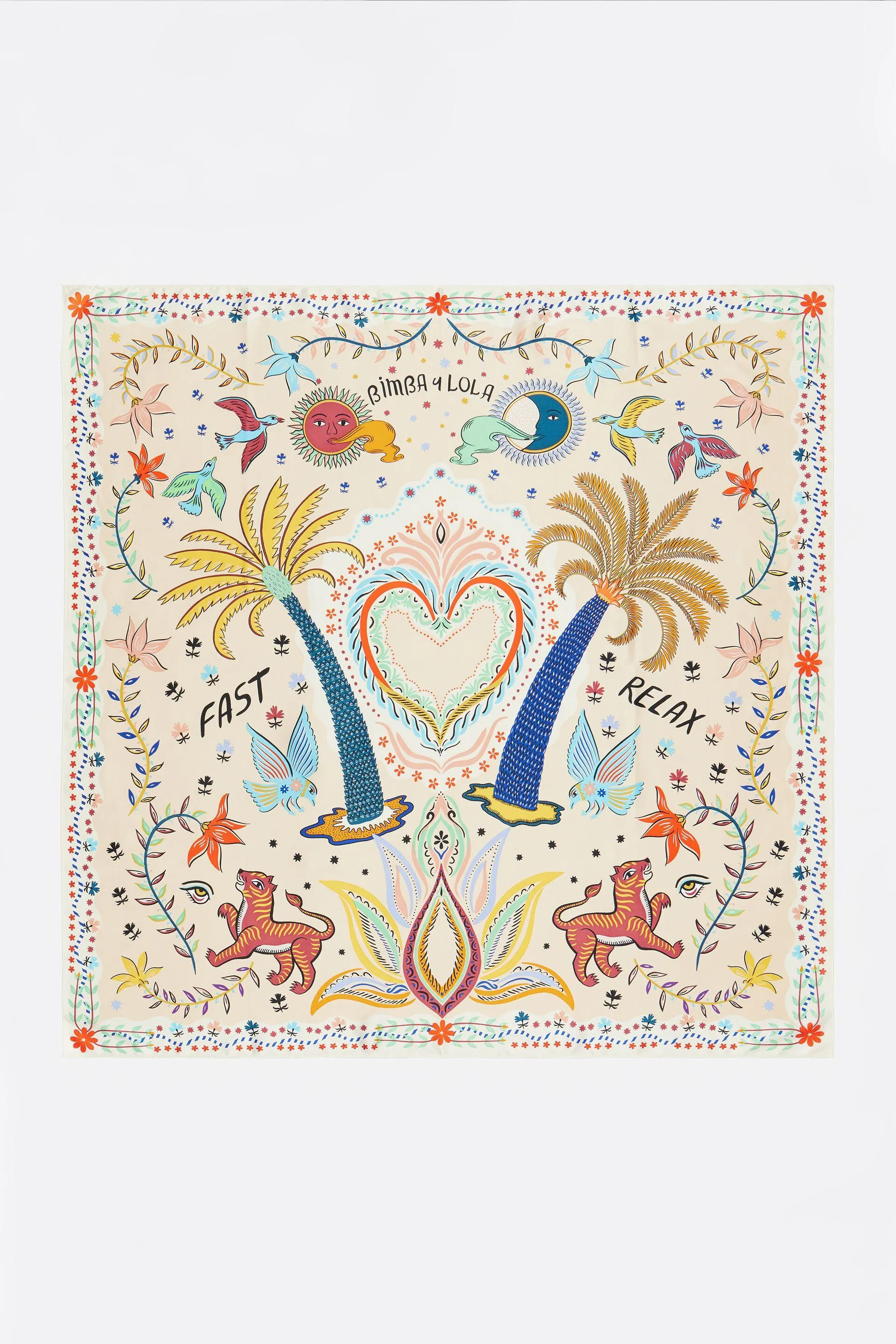 Pañuelo palmeras indias arena