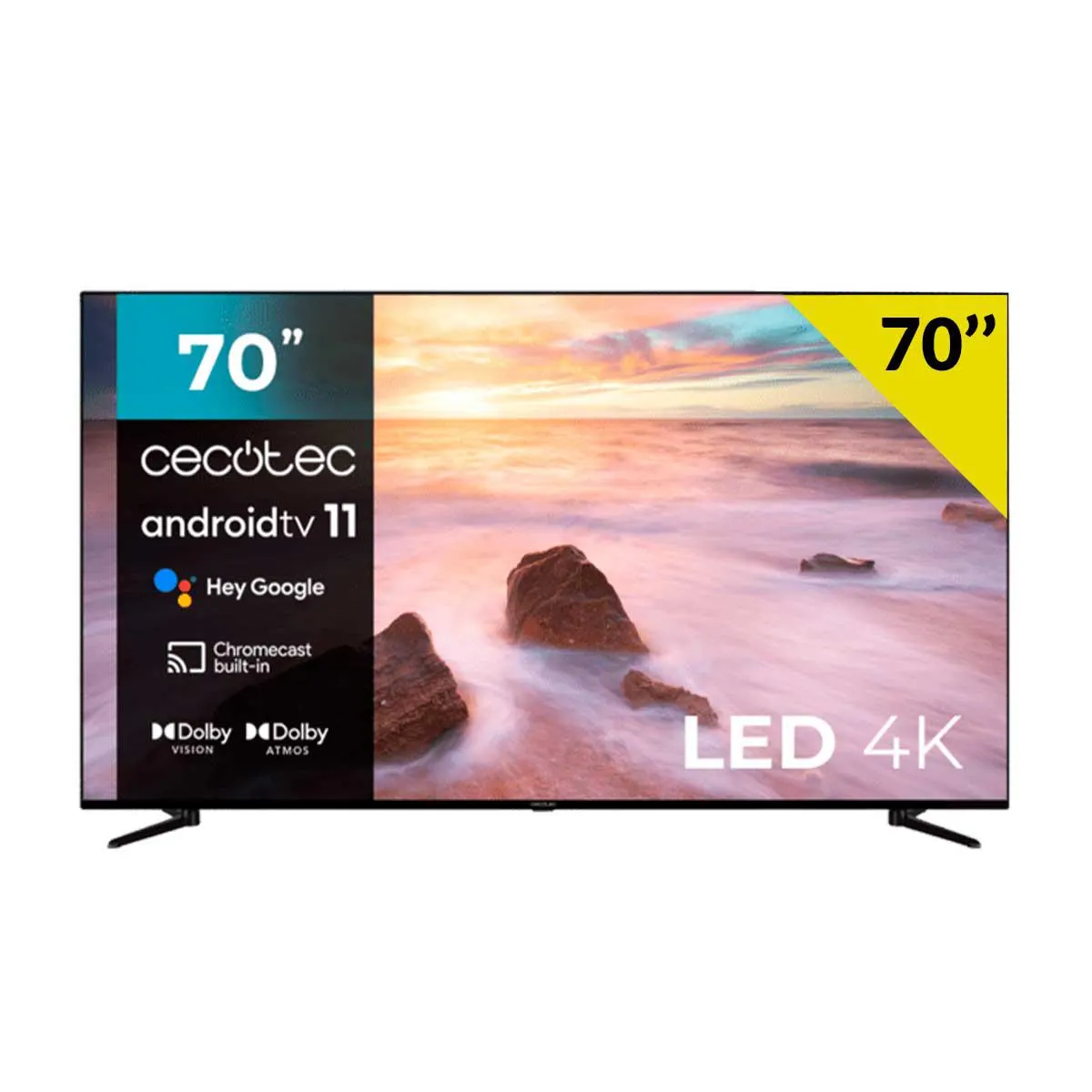 Televisor Smart TV Cecotec TV A2 series ALU20070 70’’ 4K UHD LED Android 11 F negro