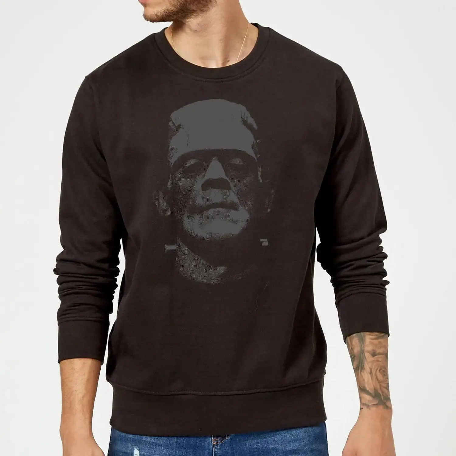 Sudadera Universal Monsters Frankenstein Black And White - Hombre - Negro