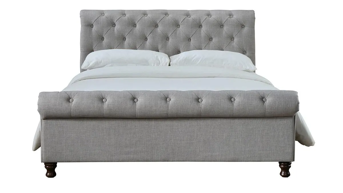 Cama doble 160*200 lino gris RILEY