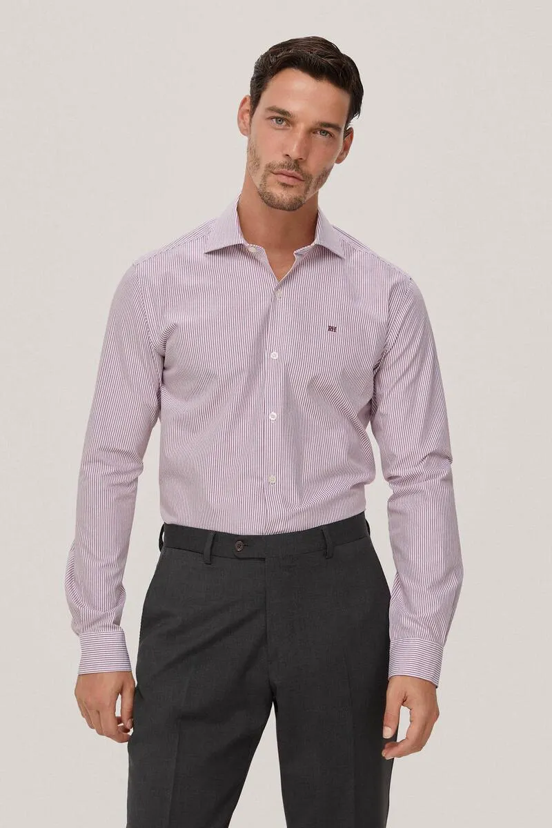 Camisa vestir facil plancha y antimanchas rayas regular fit