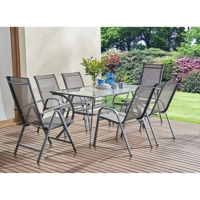 Conjunto de comedor de jardín mesa Ferrol con sillas Agadir Basics El Corte Inglés