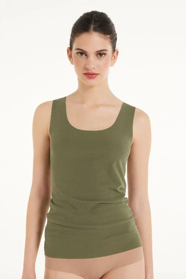 Camiseta de Tirantes Sin Rematar de Algodón