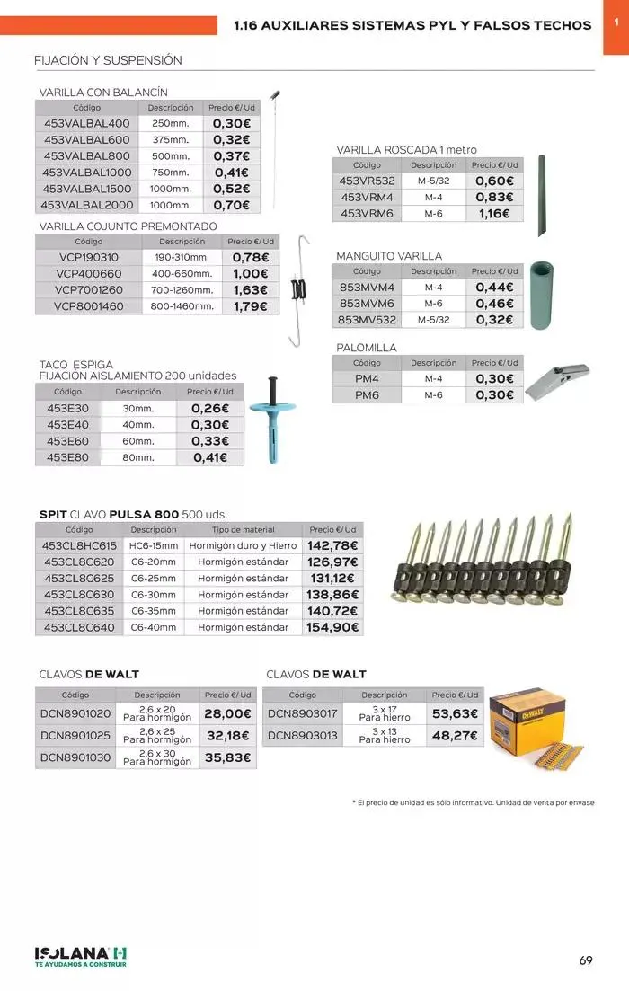 Catálogo de PLACA DE YESO LAMINADO – TARIFA ISOLANA 31 de marzo al 31 de marzo 2025 - Página 64