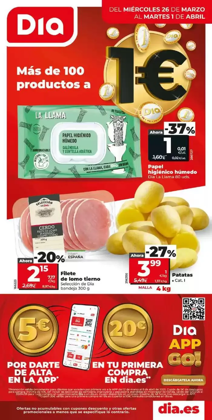Catálogo de Más de 100 productos a 1€ del 26/03 al 01/04  26 de marzo al 1 de abril 2025 - Página 1
