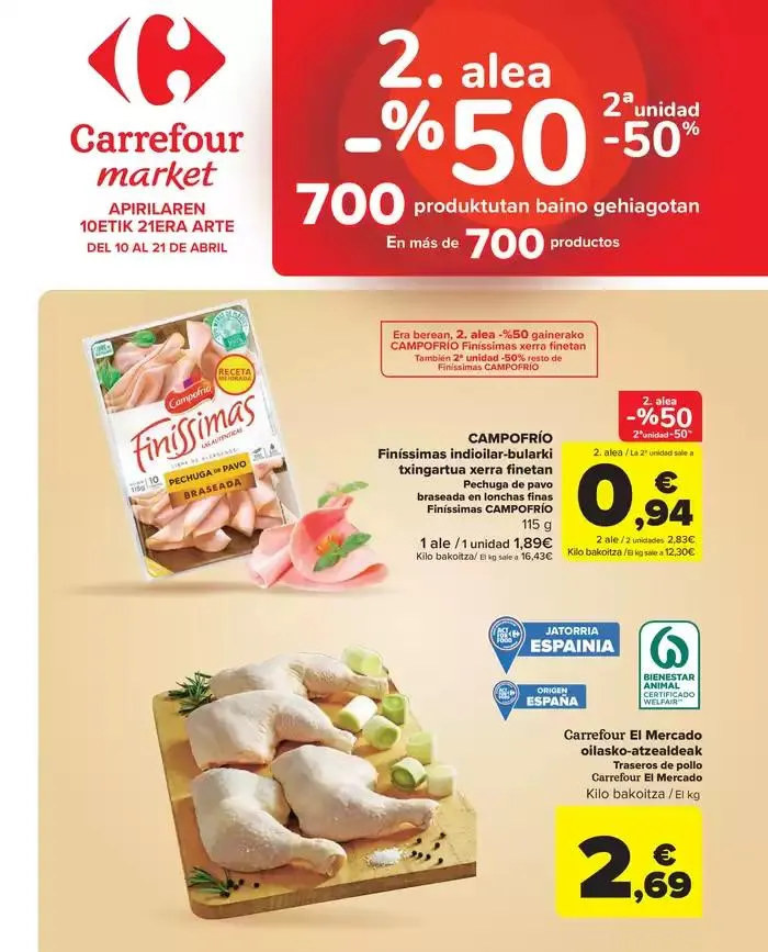 2ªunidad -50% En más de 700 productos - 1