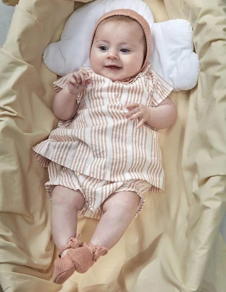 Vestido corto de rayas naranja