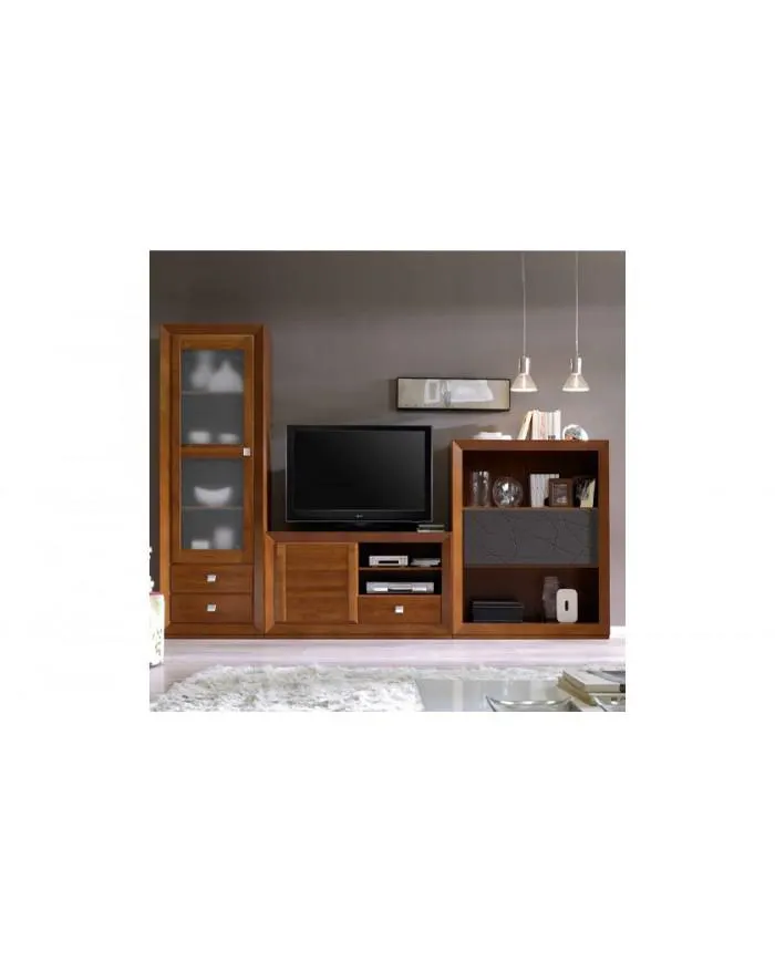 Composición muebles de salón en acabado grafito en Nattex