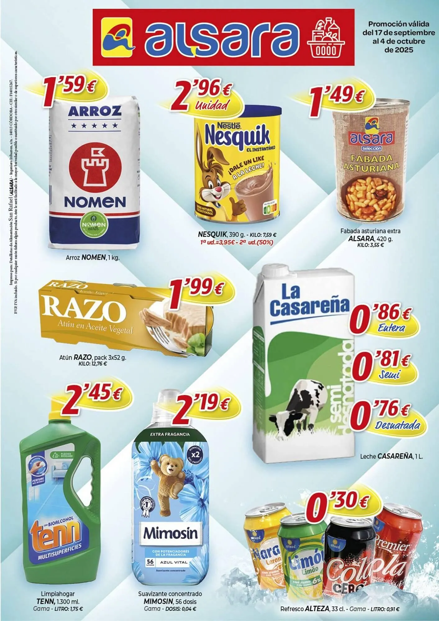 Catálogo de Folleto Alsara Supermercados 17 de septiembre al 4 de octubre 2025 - Página 1