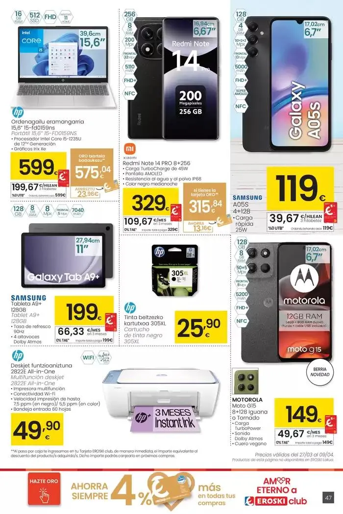 Catálogo de Prezio merkeagoa HIPERMERKATUAK EROSKI 27 de marzo al 8 de abril 2025 - Página 47