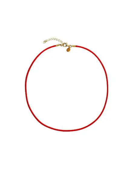 Choker de seda rojo 40 cm con broche dorado
